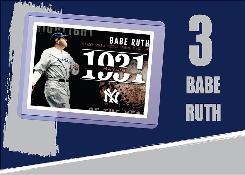 Chaser Babe Ruth (5) Assorted Baseball Cards Gift Pack - New York Yankees - Image 4